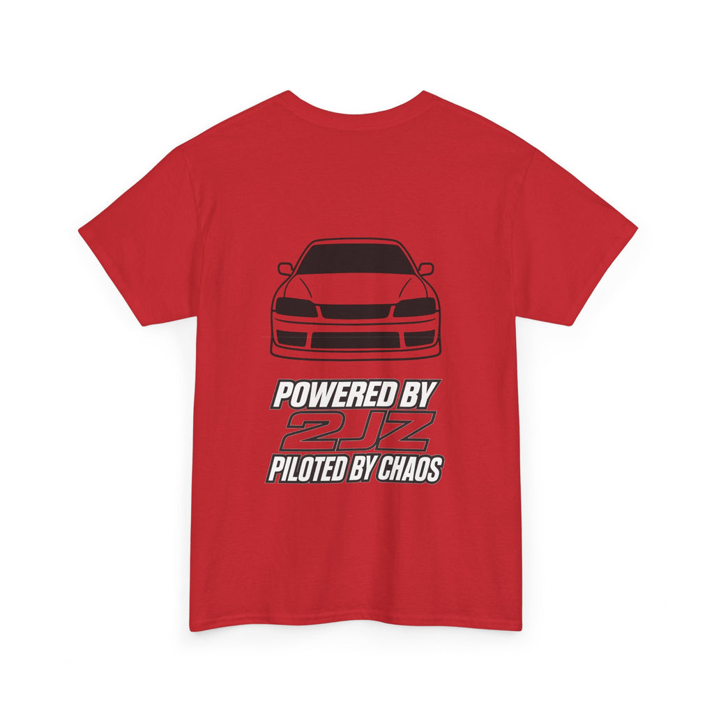 Car Drift Tee — Minimal Front Logo & Rear Skyline Coupe Graphic