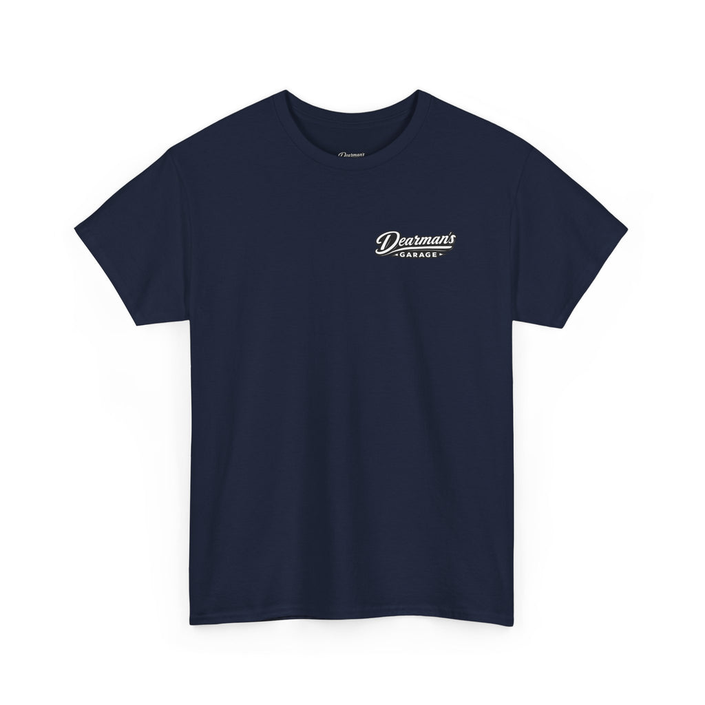 Car Drift Tee — Minimal Front Logo & Rear Skyline Coupe Graphic