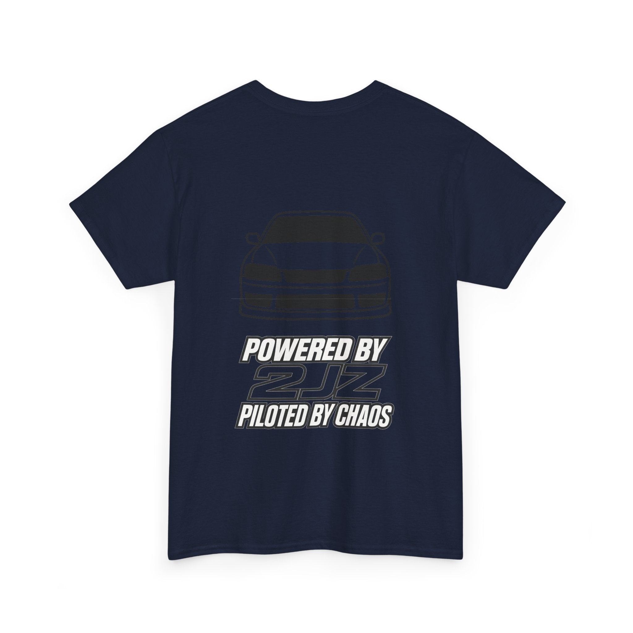 Car Drift Tee — Minimal Front Logo & Rear Skyline Coupe Graphic