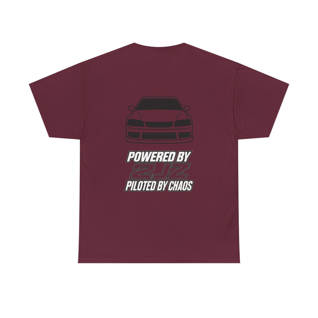 Car Drift Tee — Minimal Front Logo & Rear Skyline Coupe Graphic